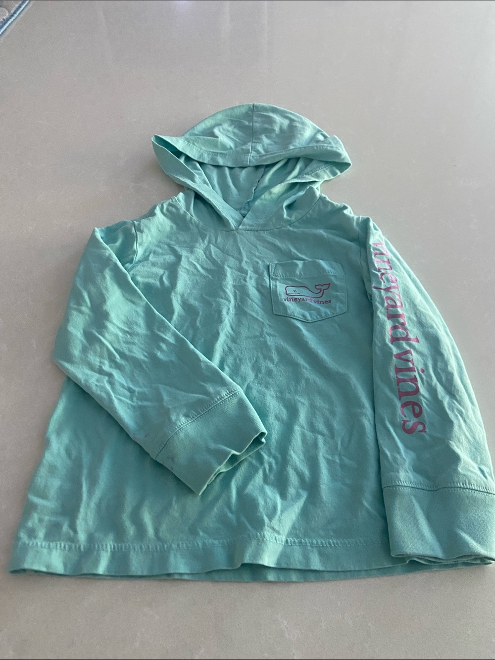 Vineyard Vines Kids Mint Green Hooded Long-Sleeve Top 2T